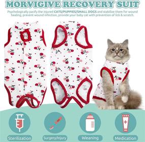 img 3 attached to 🐱 MORVIGIVE Cat Recovery Suit: Neuter Spay Kitten Cone E-Collar Bandage Alternative - Ideal for Cats' Postsurgical Wear, Prevents Licking - After Surgery Bodysuit for Abdominal Wounds & Skin Diseases