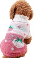 🐶 chborchicen pet dog sweaters classic knitwear turtleneck winter warm puppy clothing cute strawberry heart doggie sweater (pink, small) - improved seo логотип