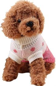 img 1 attached to 🐶 CHBORCHICEN Pet Dog Sweaters Classic Knitwear Turtleneck Winter Warm Puppy Clothing Cute Strawberry Heart Doggie Sweater (Pink, Small) - Improved SEO