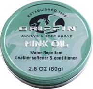 👢 griffin mink oil - leather conditioner and softener - water repellent and weather protector - for shoes, boots, handbags, and leather goods (2.8 oz) - made in usa логотип