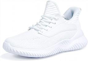 img 4 attached to Memory Foam Slip-On Walking Shoes For Women - Lightweight Tennis, Running, And Work Sneakers Ideal For Indoor, Outdoor, And Gym Use