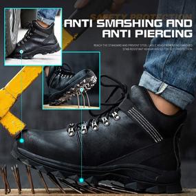 img 3 attached to Men'S Steel Toe Safety Work Shoes - Slip Resistant, Puncture Proof, Waterproof, Breathable & Lightweight