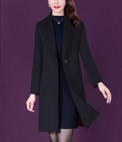 img 3 attached to Aprsfn Womens Elegant Mid Length Windproof Women's Clothing via Coats, Jackets & Vests