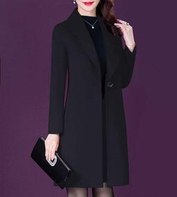 img 2 attached to Aprsfn Womens Elegant Mid Length Windproof Women's Clothing via Coats, Jackets & Vests