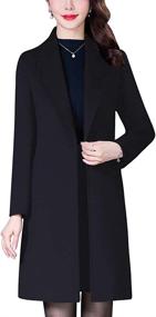 img 4 attached to Aprsfn Womens Elegant Mid Length Windproof Women's Clothing via Coats, Jackets & Vests