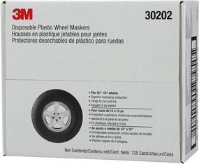 img 2 attached to 🔵 3M Disposable Plastic Wheel Maskers, 12-15 inch, 125/box, 1 case