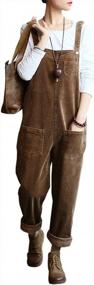 img 4 attached to Women'S Loose Fit Corduroy Overalls With Adjustable Straps - Gihuo Baddy Jumpsuit