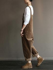 img 1 attached to Women'S Loose Fit Corduroy Overalls With Adjustable Straps - Gihuo Baddy Jumpsuit