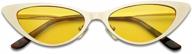 flat full metal narrow shades - sunglassup round oval cat eye sunglasses with color tint logo