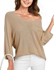 img 3 attached to Lightweight V-Neck Knitted Pullover Sweater: PULI Women'S 3/4 Sleeve Basic T-Shirt Top