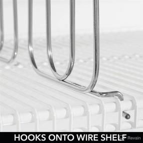 img 2 attached to 📚 mDesign Chrome Silver Wire Closet Shelf Divider with Top Shelf - Versatile Organizer and Separator for Bedroom, Bathroom, Kitchen and Office Shelves - Easy Installation