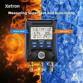 img 2 attached to 🌡️ Xetron HVAC Digital Manifold Gauge with CE Certification: A/C R410a R134a R22 Compatibility, 2 Wired Temp Clamp Probes, Temp Compensation, High/Low Side Subcool Superheat, Pressure Vacuum Refrigeration System