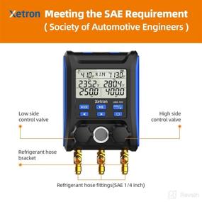 img 1 attached to 🌡️ Xetron HVAC Digital Manifold Gauge with CE Certification: A/C R410a R134a R22 Compatibility, 2 Wired Temp Clamp Probes, Temp Compensation, High/Low Side Subcool Superheat, Pressure Vacuum Refrigeration System