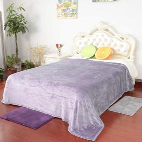 img 3 attached to CLOTHKNOW Purple Flannel Bed Blankets King Luxury Lavender Large Bed Blankets Purple King Blankets Lightweight Blankets And Throws Cozy Couch Bed Super Soft And Warm Plush For Adults (90''X 102'')