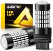 auxito 2022 upgraded 3157 led red brake lights tail lights 500% brighter 3056 3156 3057 4157 102-smd projector stop turn signal pack of 2 logo