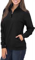 women's casual solid hoodies with pockets - long sleeves collar quarter 1/4 zip pullover sweatshirts (s-2xl) logo