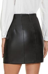 img 1 attached to Fahsyee Women'S High Waisted Faux Leather Skirt With Zipper Closure - Stretchy A-Line Pencil Short For Plus Sizes S-XXL