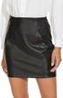 fahsyee women's high waisted faux leather skirt with zipper closure - stretchy a-line pencil short for plus sizes s-xxl logo