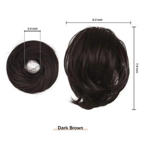img 3 attached to BARSDAR Hair Bun Ponytail Extension, Straight Synthetic Hairpiece Fully Short Ponytail Bun Extensions Hair Accessories Elastic Easy Scrunchie For Women (Dark Brown)