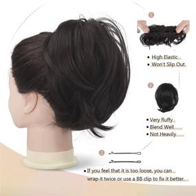 img 2 attached to BARSDAR Hair Bun Ponytail Extension, Straight Synthetic Hairpiece Fully Short Ponytail Bun Extensions Hair Accessories Elastic Easy Scrunchie For Women (Dark Brown)