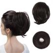 barsdar hair bun ponytail extension, straight synthetic hairpiece fully short ponytail bun extensions hair accessories elastic easy scrunchie for women (dark brown) logo