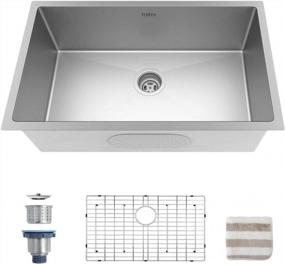 img 4 attached to Upgrade Your Kitchen With TORVA 32-Inch Undermount Sink - High-Quality Stainless Steel Single Bowl, 16 Gauge, Deep Basin