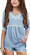 waffle sleeve pullovers toddler babydoll girls' clothing at tops, tees & blouses logo