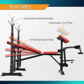 img 3 attached to Complete Home Gym Workout: Olympic Weight Bench With Rack, Leg Developer, Preacher Curl, And Adjustable Bench Press (US Stock)