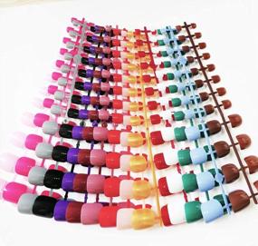 img 1 attached to 360Pc Short Square Press On Toe Nails Colored Glossy Fake Toenails 10 Sizes 15 Colors Full Cover Artificial False Toenail For Women Teen Girls