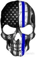 🚔 reflective skull thin blue line american flag sticker: 6 x 4-inch decal to show support for police логотип