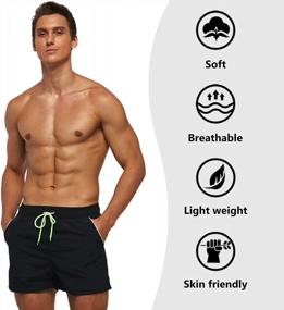 img 1 attached to Stay Stylish And Comfortable With AOTORR Men'S Quick Dry Swim Trunks With Back Zipper Pockets