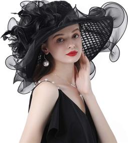 img 3 attached to ELLYDOOR Kentucky Organza Wedding Fascinator Women's Accessories for Special Occasion Accessories