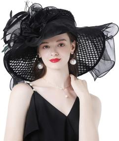 img 2 attached to ELLYDOOR Kentucky Organza Wedding Fascinator Women's Accessories for Special Occasion Accessories