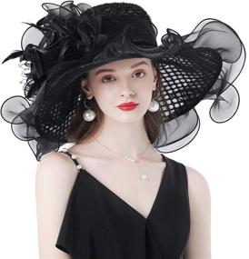 img 4 attached to ELLYDOOR Kentucky Organza Wedding Fascinator Women's Accessories for Special Occasion Accessories