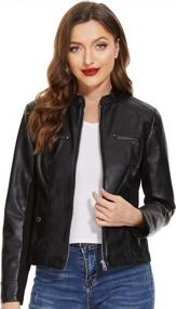 img 3 attached to Fahsyee Women'S Faux Leather Motorcycle Jacket - Chic And Slim-Fitted Outwear For Bikers