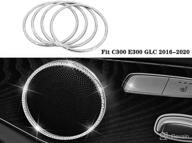 🚘 enhance the glamour of your mercedes benz w205 c300 e300 with yuwaton car bling interior accessories: door speaker horn rhinestone decals rings 88mm (2015-2020 models) logo