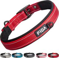 🐶 fida heavy duty dog collar: comfortable soft neoprene padded, reflective nylon adjustable pet collar with durable metal belt buckle - suitable for small to x-large breeds logo