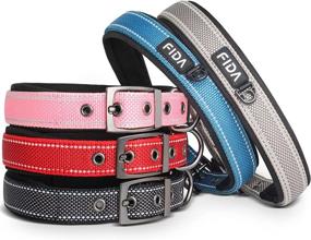 img 3 attached to 🐶 Fida Heavy Duty Dog Collar: Comfortable Soft Neoprene Padded, Reflective Nylon Adjustable Pet Collar with Durable Metal Belt Buckle - Suitable for Small to X-Large Breeds