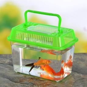 img 3 attached to 🐠 Convenient Travel Buddy: balacoo Portable Fish Tank - Handheld Plastic Fish Tank Transparent for On-the-Go Adventures, Ideal Small Aquarium for Turtles and Pet Fish (Random Color)