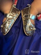 img 1 attached to Floral Sparkly Mary Jane Flats For Baby Girls - Soft Sole Infant Moccasins For Toddler Princess Dress Shoes By Antheron review by Christina Snyder