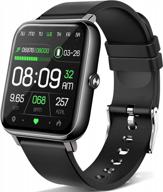 smart watch with pedometer, blood pressure and heart rate monitor - ancwear 1.69" touch screen ip68 waterproof android/iphone compatible for men women (black) logo