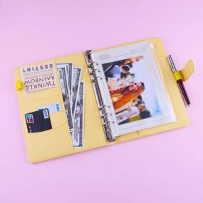 img 2 attached to Antner A5 PU Leather Binder 6-Ring Notebook Binder Cover For A5 Filler Paper, Refillable A5 Personal Planner Budget Binder With Magnetic Buckle Closure, Yellow