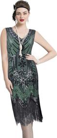 img 3 attached to Halter Sequins Flapper Inspired Accessories Women's Clothing via Dresses