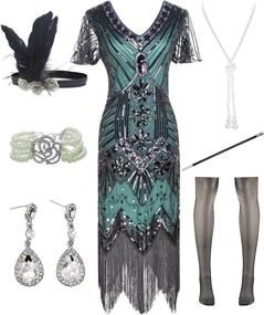 img 4 attached to Halter Sequins Flapper Inspired Accessories Women's Clothing via Dresses