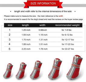 img 2 attached to Protective Winter Snow Shoes for Small Dogs - Splash-Proof, Reflective Strip, Anti-Slip Rubber Sole - Red (4PCS/Set)