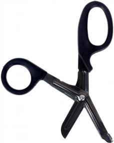 img 2 attached to Титановые ножницы для травматологии EMT со светодиодной ручкой - автоклавируемый набор медицинских ножниц 7 ¼ ”(черный и серебристый) от MediTac