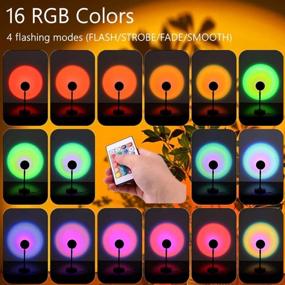 img 4 attached to Colorful Sunset Lamp With Remote Control - 16 Color Sunset Projection Options, LED Rainbow Sunset Projector For Color Changing Ambience
