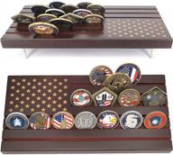 6-row u.s. military flag coin display holder - holds 36-42 coins | lzwin wood stand logo