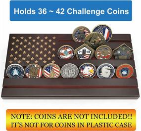 img 2 attached to 6-рядный держатель для монет с военным флагом США - вмещает 36-42 монеты | Деревянная подставка LZWIN