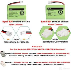 img 3 attached to iMah Ryme B21 Battery 2-Pack for Motorola MBP33S, MBP36S, MBP33XL, MBP481, MBP482, MBP483 and Compatible with VTech VM312, VM3251, VM3252, VM3261 Baby Monitor